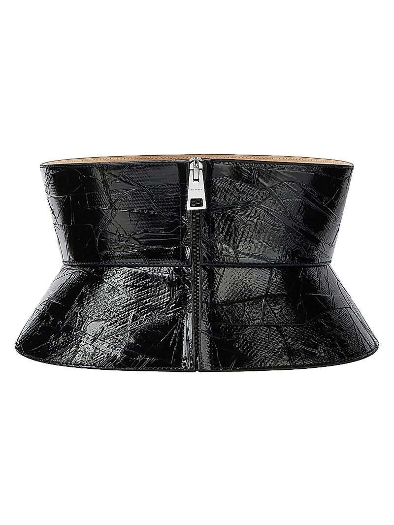 Corset Belt Nappa Leather with Tape Print