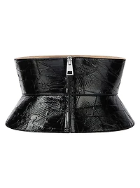 Corset Belt Nappa Leather with Tape Print
