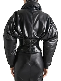 Corset Belt Nappa Leather with Tape Print