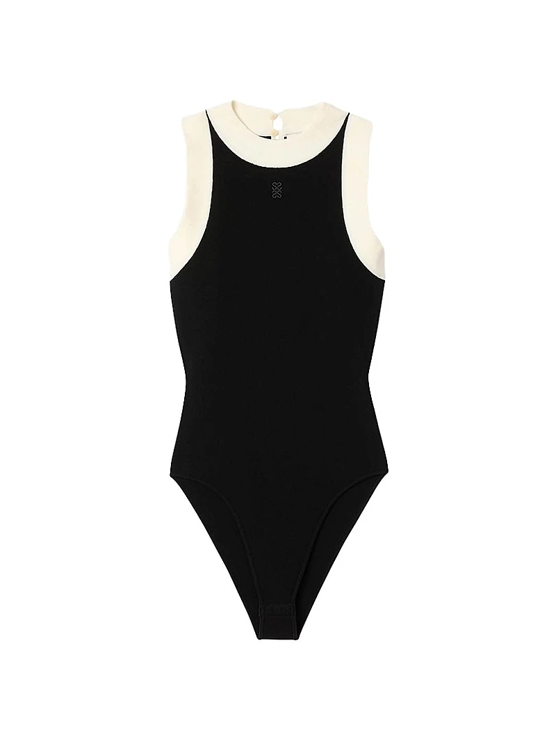 Two-Tone Knit Bodysuit