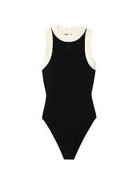 Two-Tone Knit Bodysuit