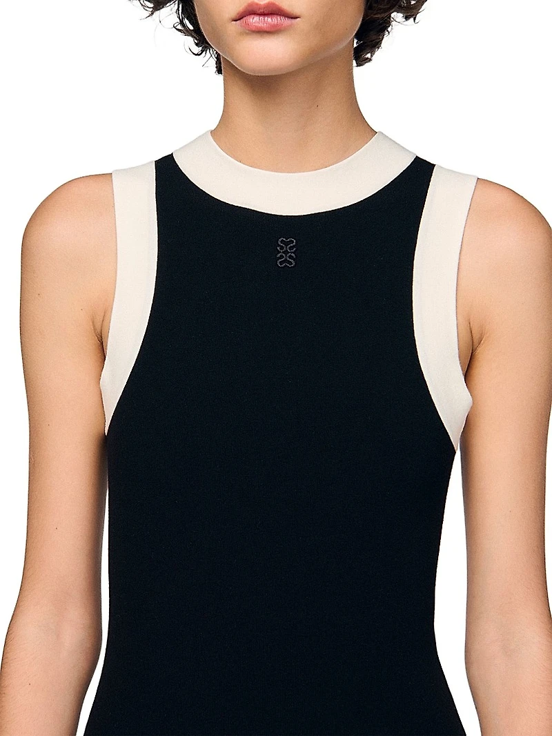 Two-Tone Knit Bodysuit