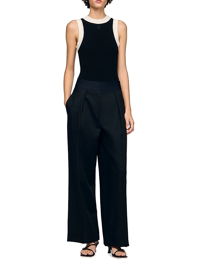Two-Tone Knit Bodysuit