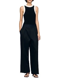 Two-Tone Knit Bodysuit