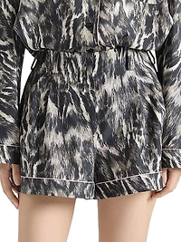 Shorts Silk with Animal Print
