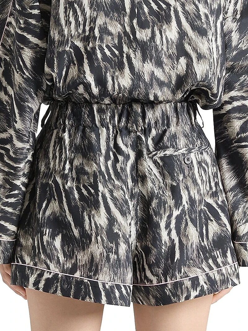 Shorts Silk with Animal Print
