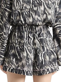 Shorts Silk with Animal Print