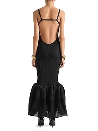 Knitted Dress with Ruffles at the Bottom