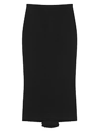Midi Skirt Crepe with Pleated Back