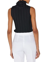 Romy Sleeveless Turtleneck Sweater Merino Wool Rib