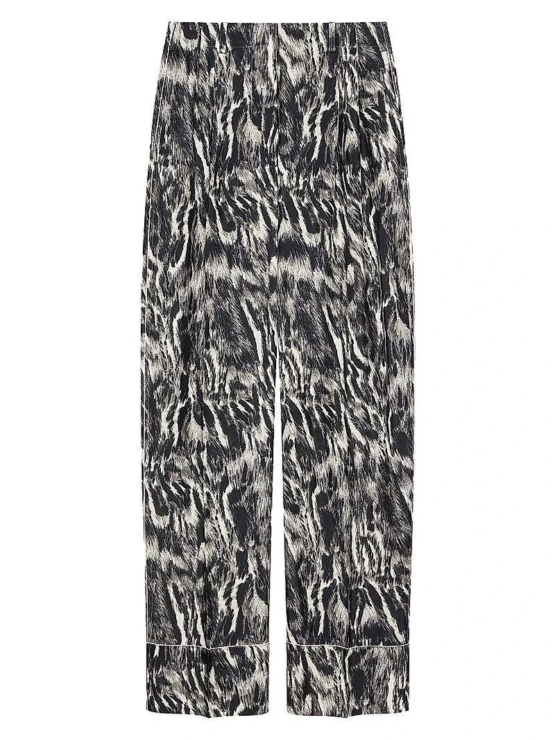 Pyjama Pants Silk with Animal Print
