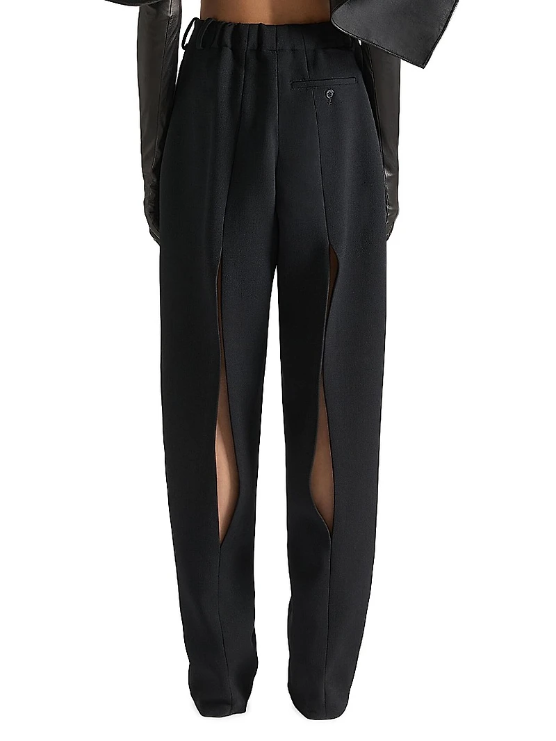 Slashed Two-Pleat Pants Wool