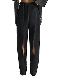 Slashed Two-Pleat Pants Wool
