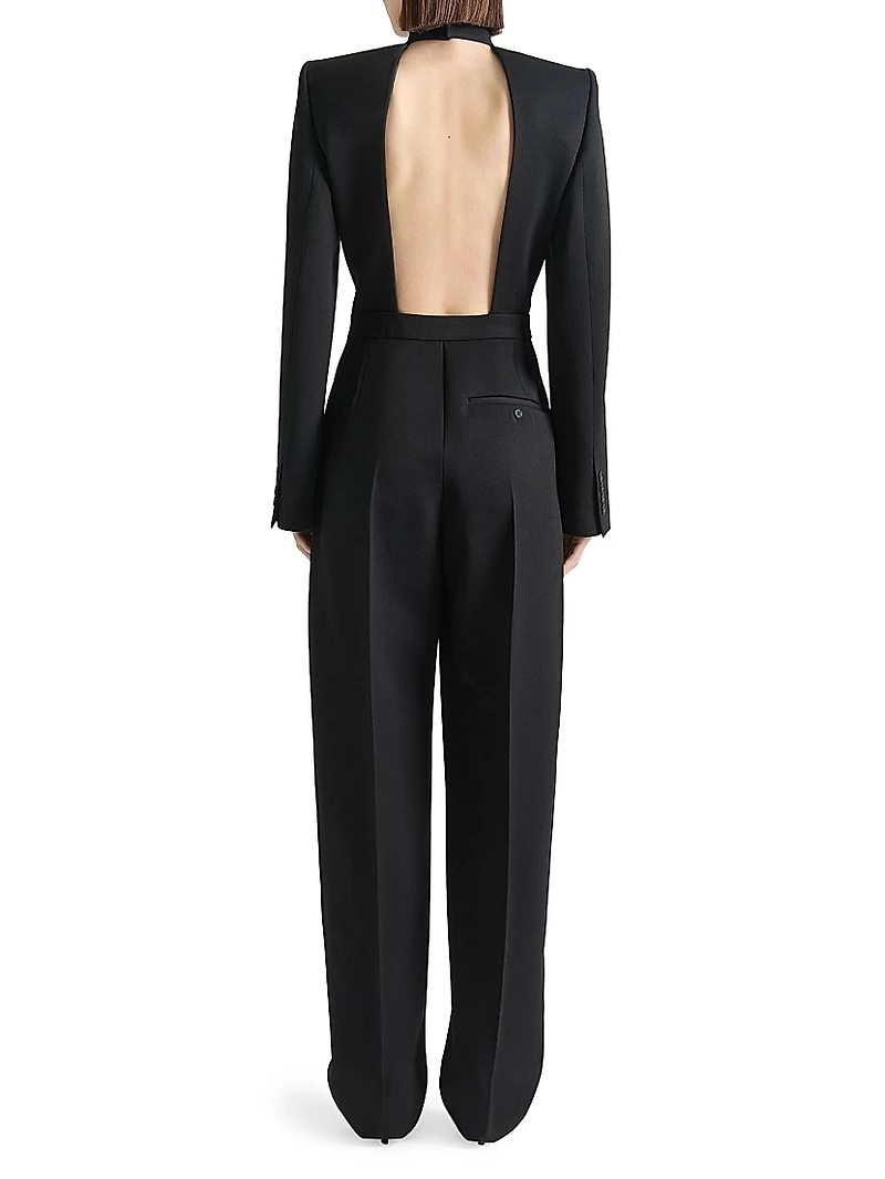 Jumpsuit Wool with Open Back