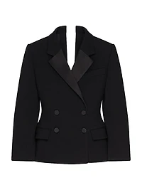 Suit-Jacket Crepe with Satin Collar