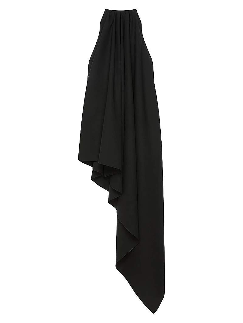 Draped Asymmetric Dress Wool