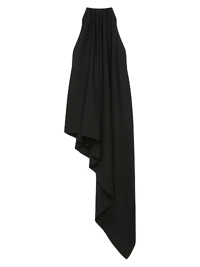 Draped Asymmetric Dress Wool