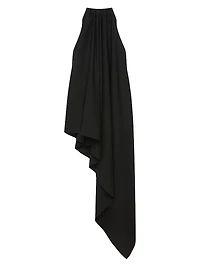 Draped Asymmetric Dress Wool