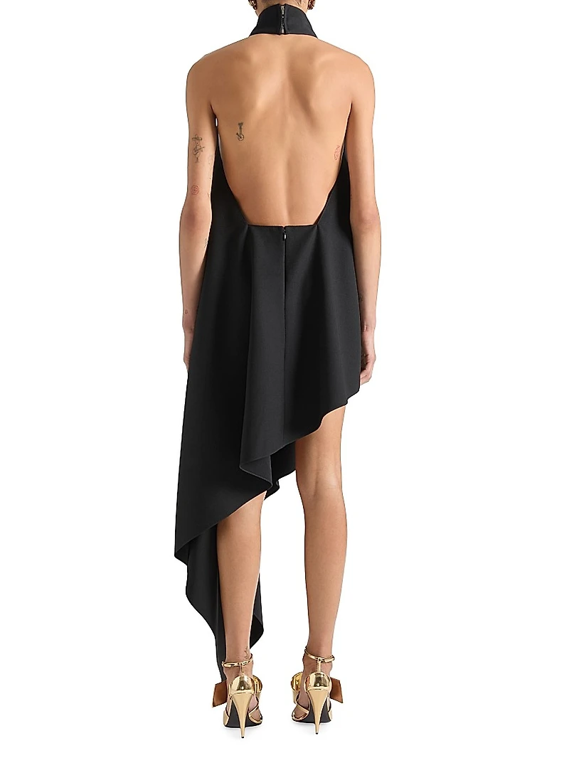 Draped Asymmetric Dress Wool