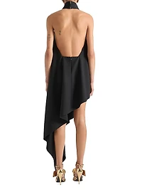 Draped Asymmetric Dress Wool