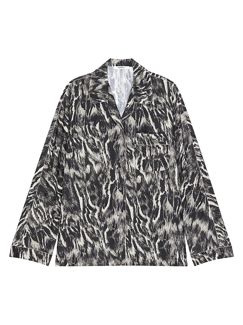 Pyjama Shirt Silk with Animal Print