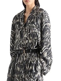 Pyjama Shirt Silk with Animal Print