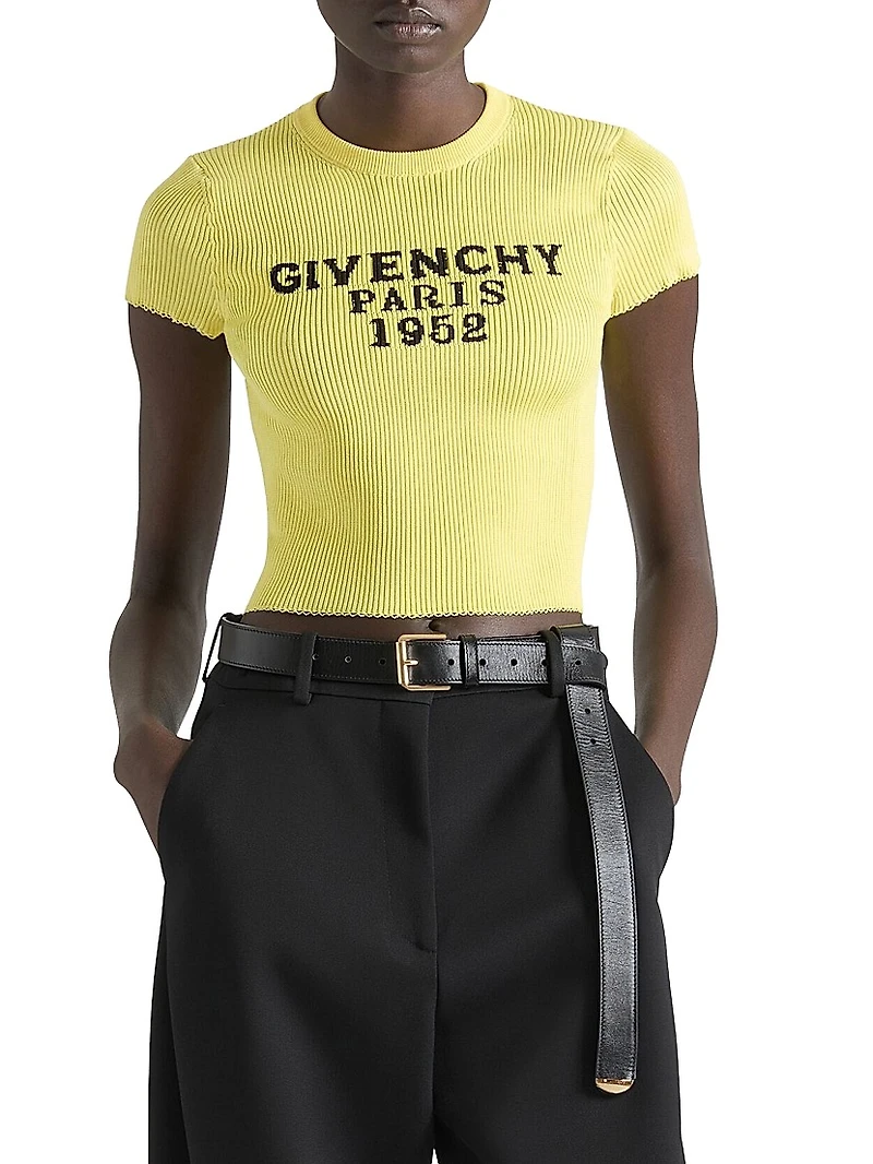 Cropped Knitted Top with Givenchy Paris 1952