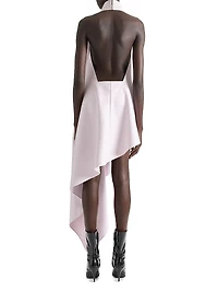 Asymmetric Draped Evening Dress Nappa Leather