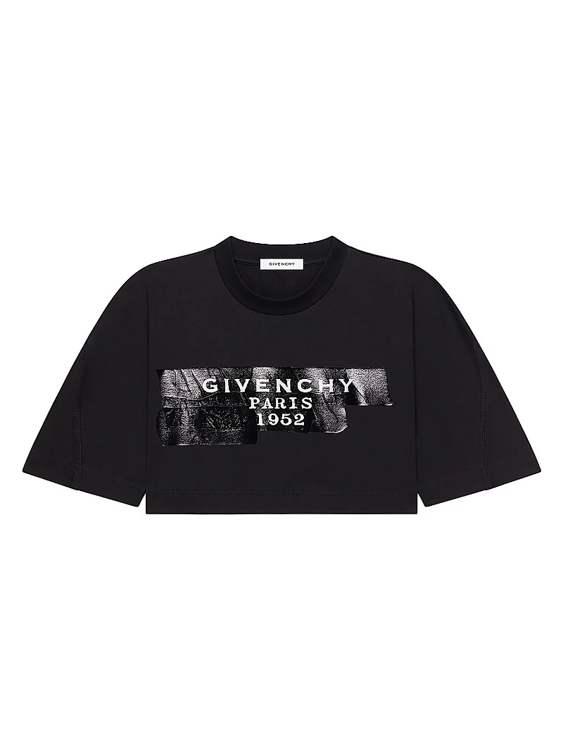 Cropped Fit T-Shirt Cotton with Givenchy Tape