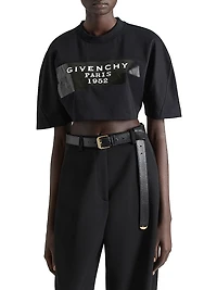 Cropped Fit T-Shirt Cotton with Givenchy Tape