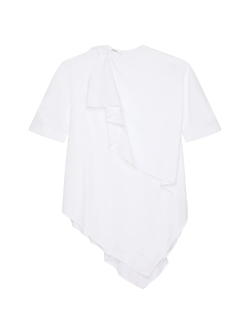 Asymmetric Dress Poplin with Bow