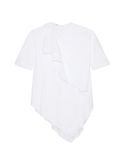Asymmetric Dress Poplin with Bow