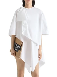 Asymmetric Dress Poplin with Bow