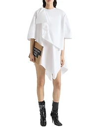 Asymmetric Dress Poplin with Bow