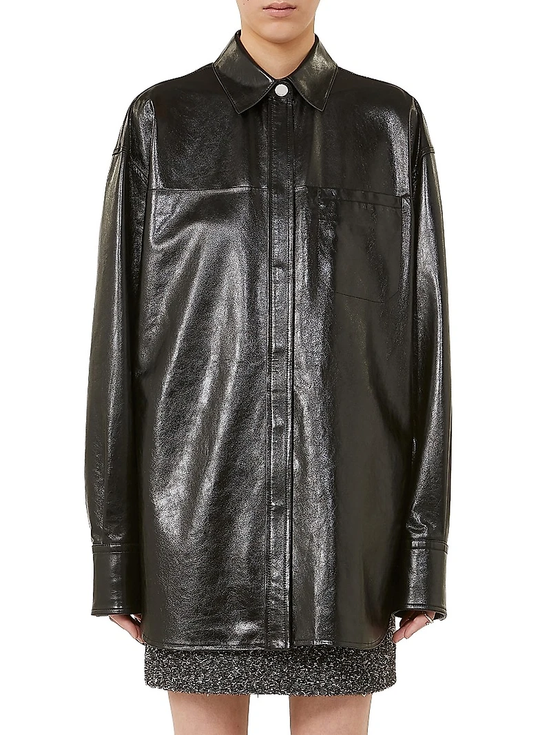 Oversized Nappa Leather Shirt