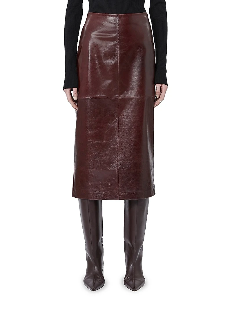 Midi Leather Skirt