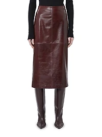 Midi Leather Skirt