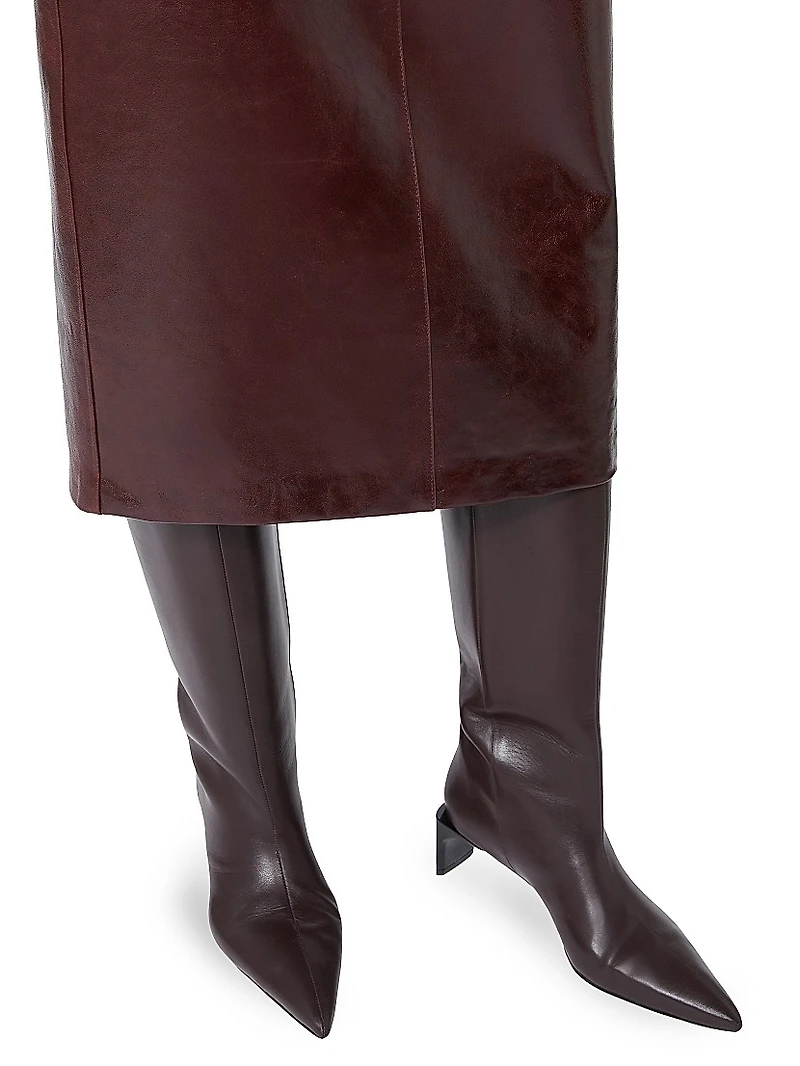 Midi Leather Skirt