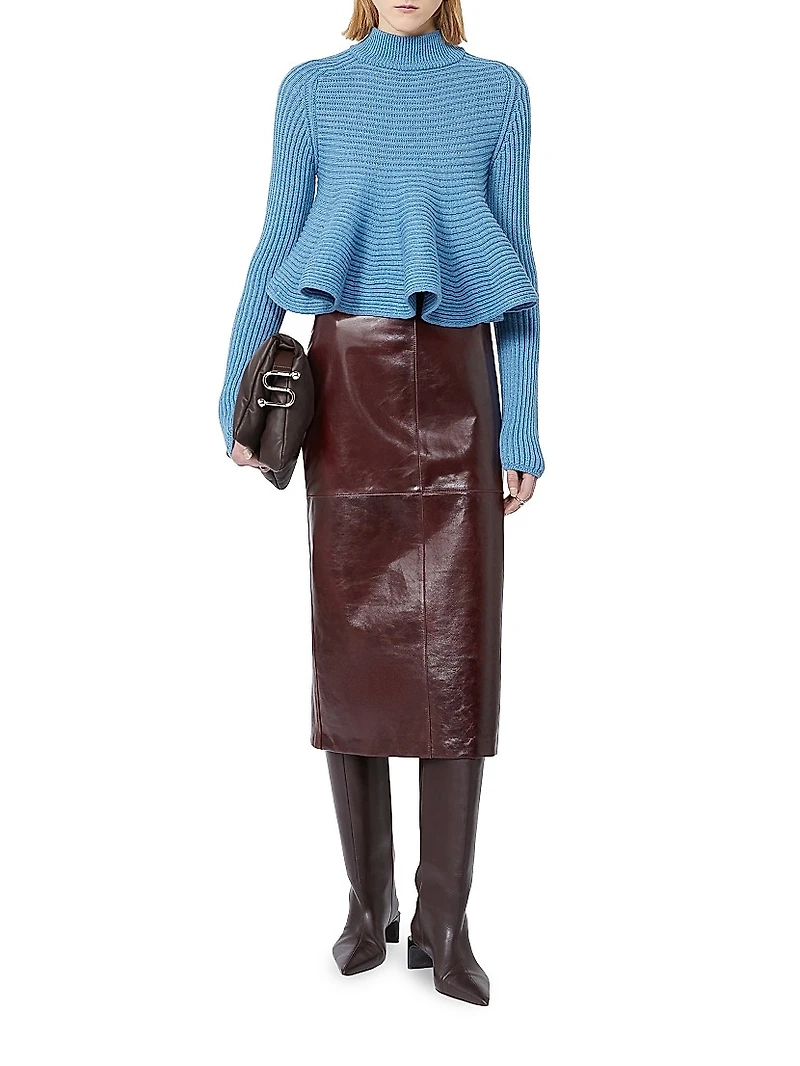 Midi Leather Skirt