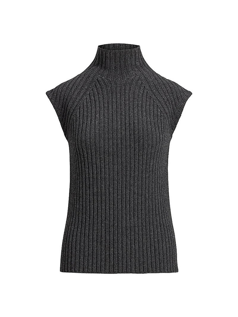 Lofty Rib-Knit Cashmere Top