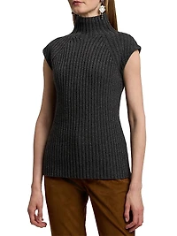 Lofty Rib-Knit Cashmere Top