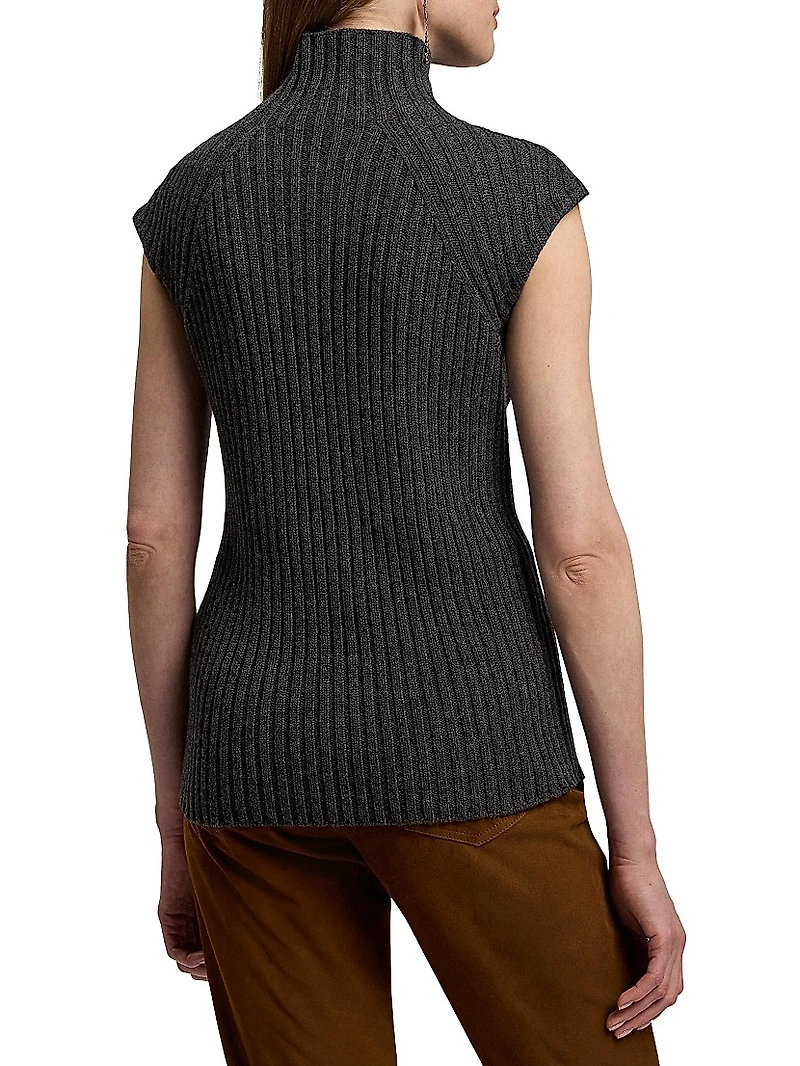 Lofty Rib-Knit Cashmere Top