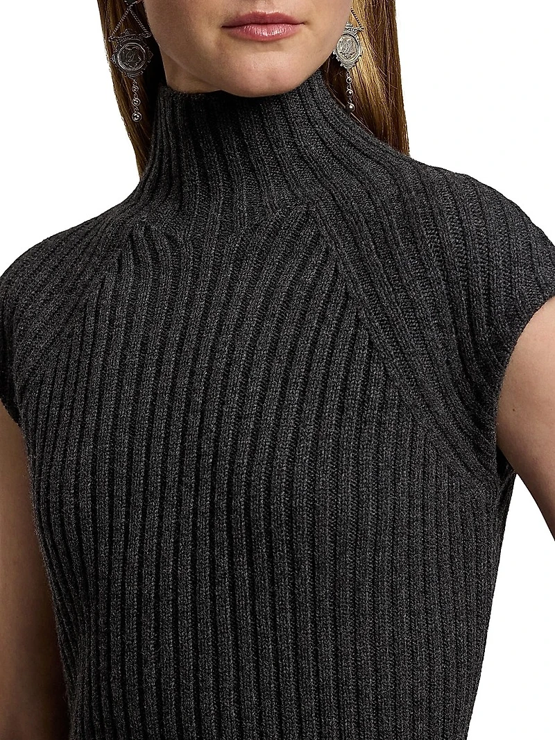 Lofty Rib-Knit Cashmere Top
