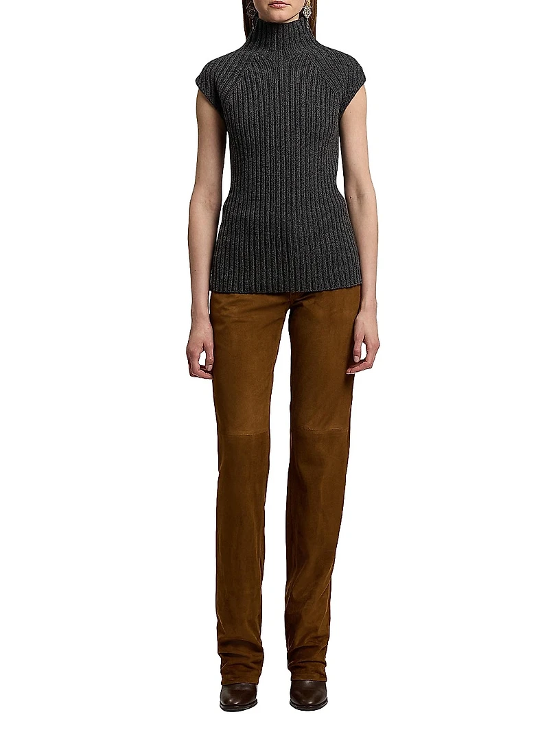 Lofty Rib-Knit Cashmere Top