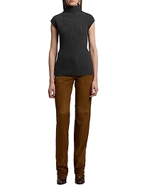 Lofty Rib-Knit Cashmere Top