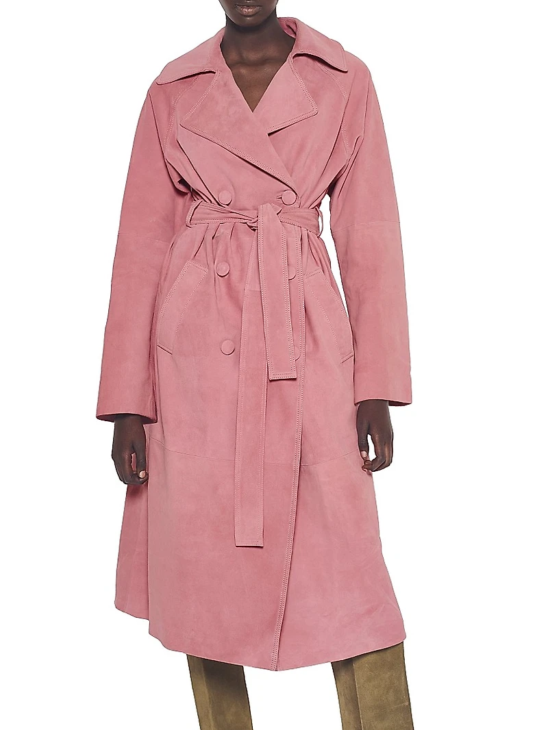 Candy Supersuede Trench Coat