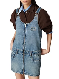 Denim and Poplin Zipper Dress