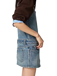 Denim and Poplin Zipper Dress