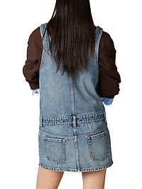 Denim and Poplin Zipper Dress