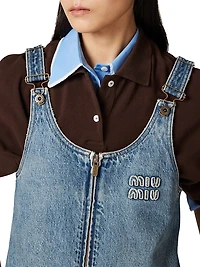 Denim and Poplin Zipper Dress